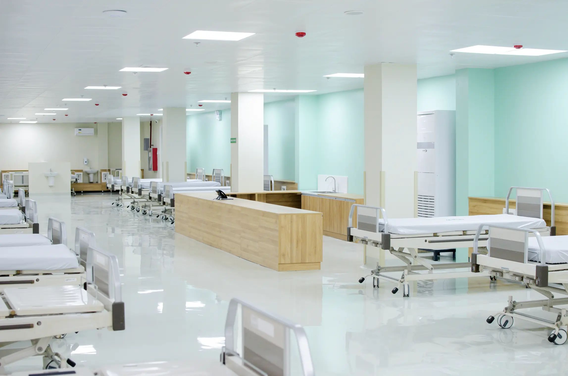 PMSH Hemodialysis Center treatment bay with patient stations